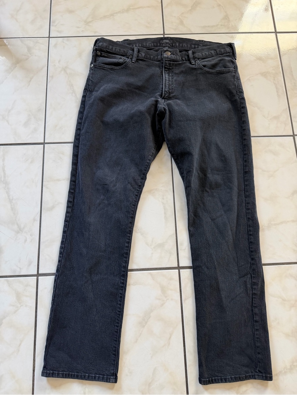 Ralph Lauren The Varick Slim Men's Straight Jeans in Black